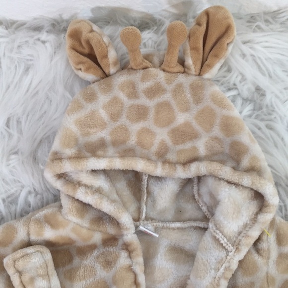 HB Giraffe Hooded Soft Plush Baby Bath Robe - Picture 3 of 4